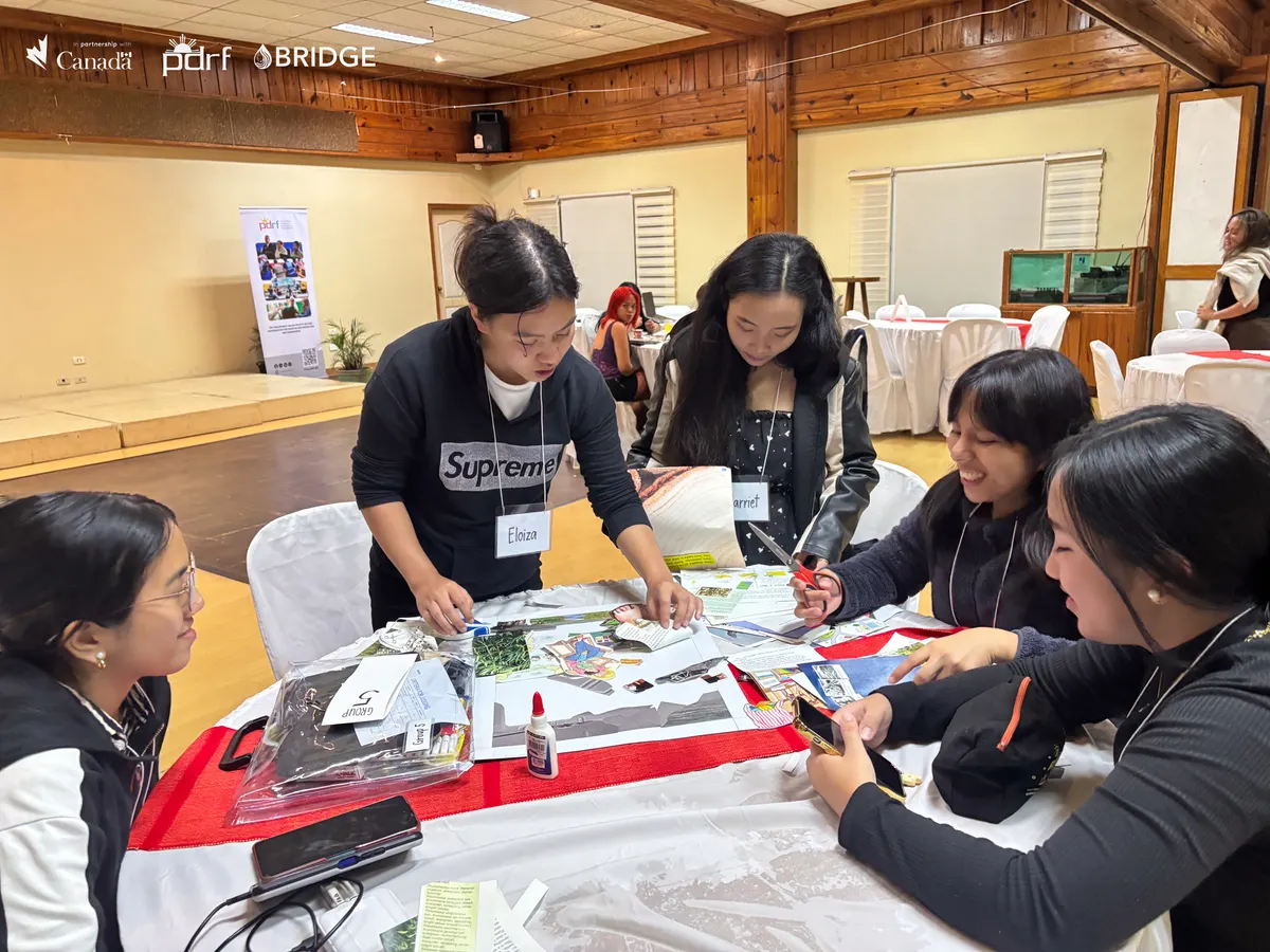 Women youth leaders and BRIDGE partners gather for a group photo at Camp HARAYA in Baguio City.