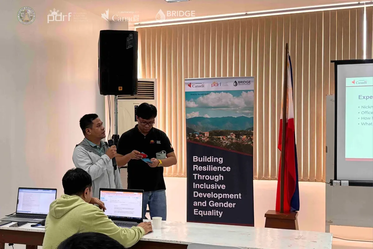 Laptop screens display mapped geospatial data during the Antipolo training.